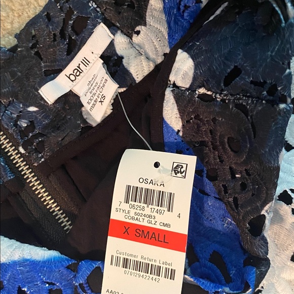 Bar III NWT 2 piece XS Osaka cobalt pencil skirt & crop top - Picture 7 of 10